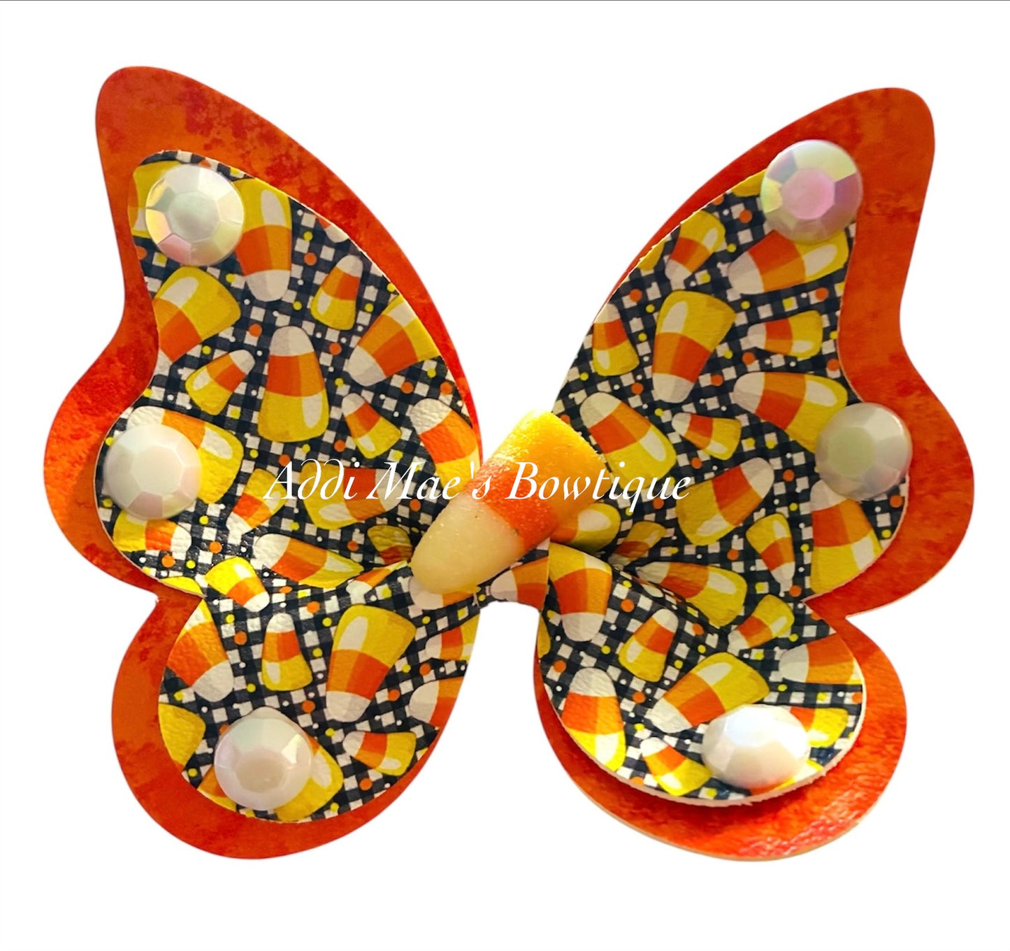 Candy Corn Halloween Candy Butterfly Bow