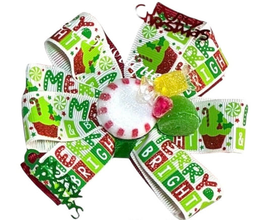 Merry & Bright Christmas Ribbon Bow