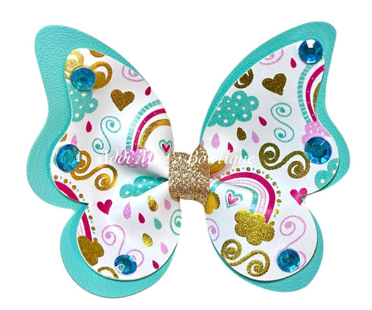 Rainy Day Rainbows Butterfly Bow