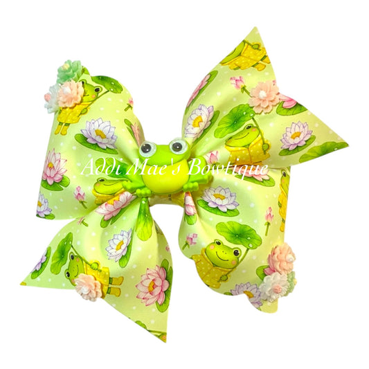 Rainy Day Frogs Bow