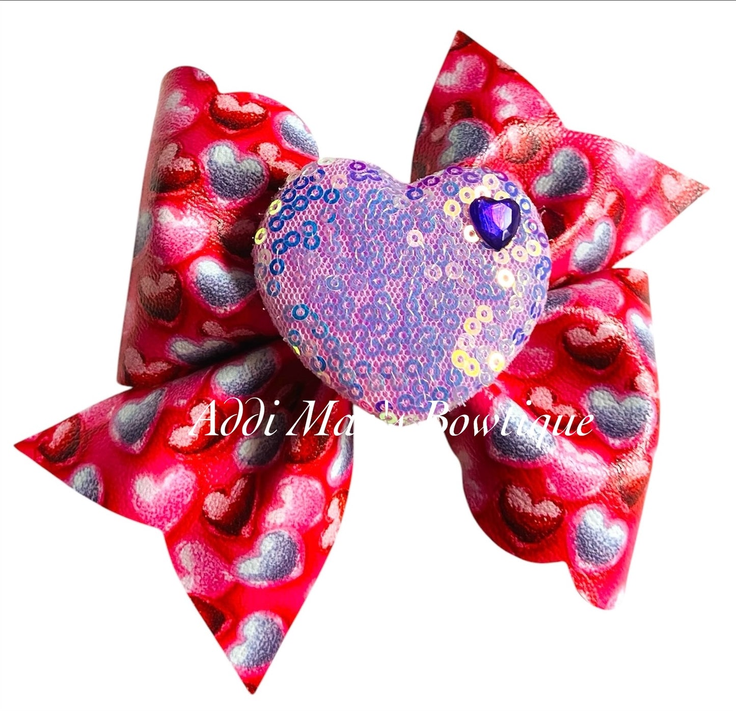 Pink and Red Floating Hearts Bow