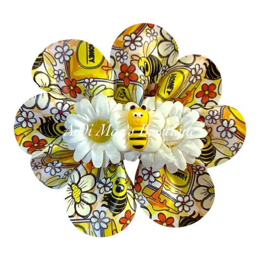 Honey Bees Ruffle Bow