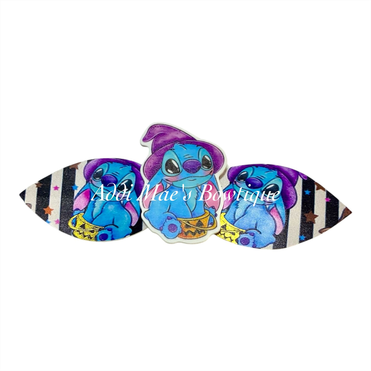Blue Alien Halloween Top Knot Clip