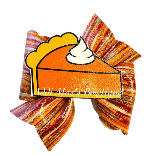 Pumpkin Pie Thanksgiving Fall Bow