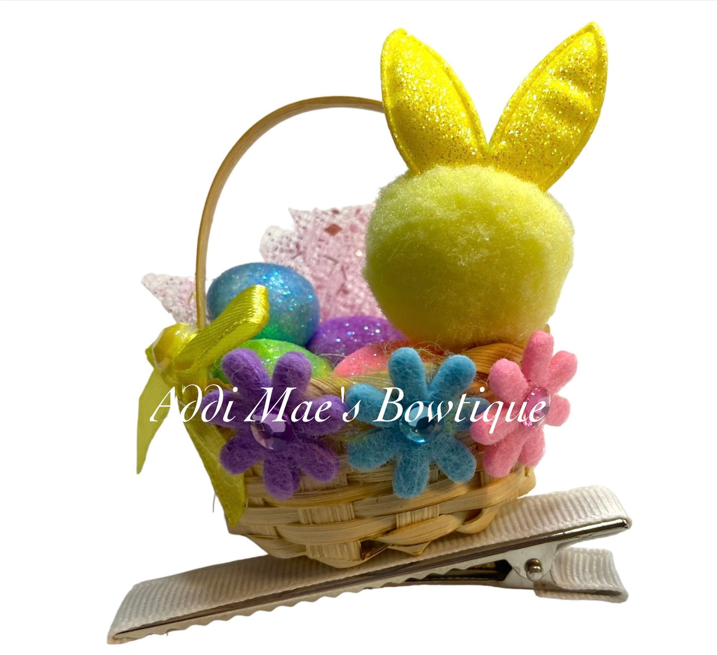 Spring Bunny Easter Eggs Basket  Clip