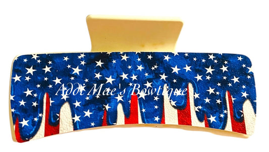 American Flag Drips XL Claw Clip