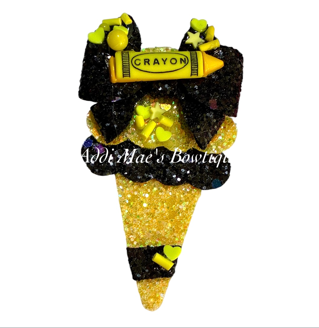 Crayon Ice Cream Cone Clip