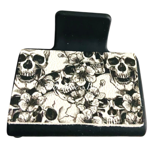 Floral Skulls Small Claw Clip