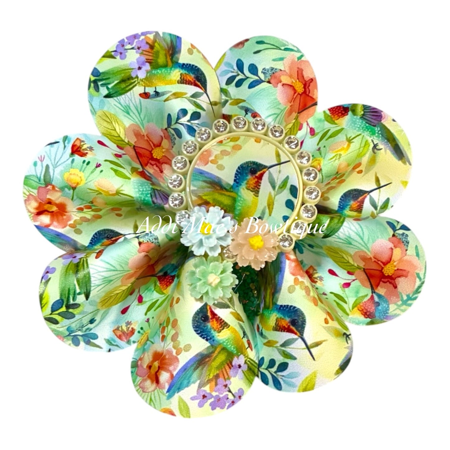 Humming Birds Ruffle Bow