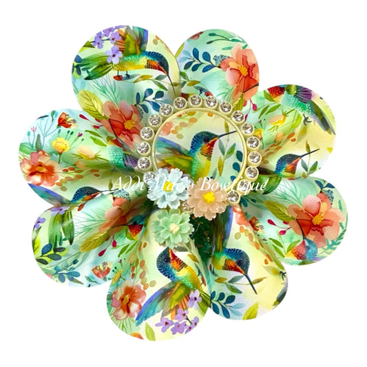 Humming Birds Ruffle Bow