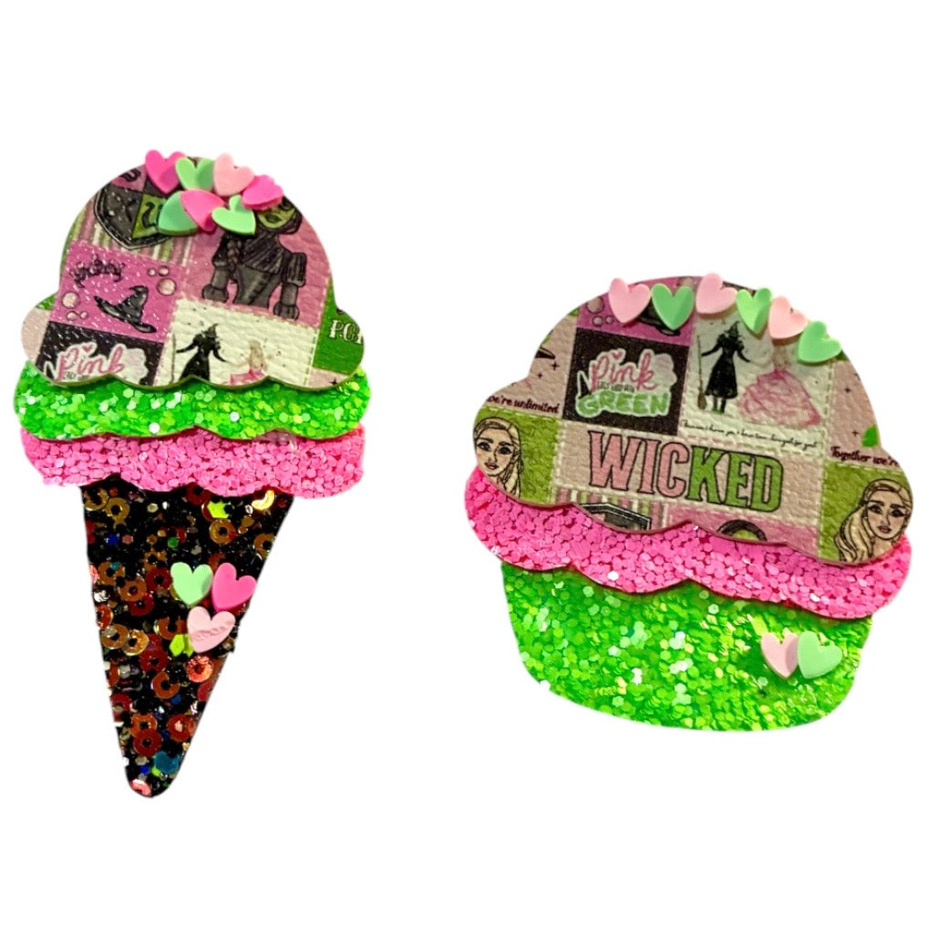 Good Witch Bad Witch Ice Cream Cone ,Cupcake Clip