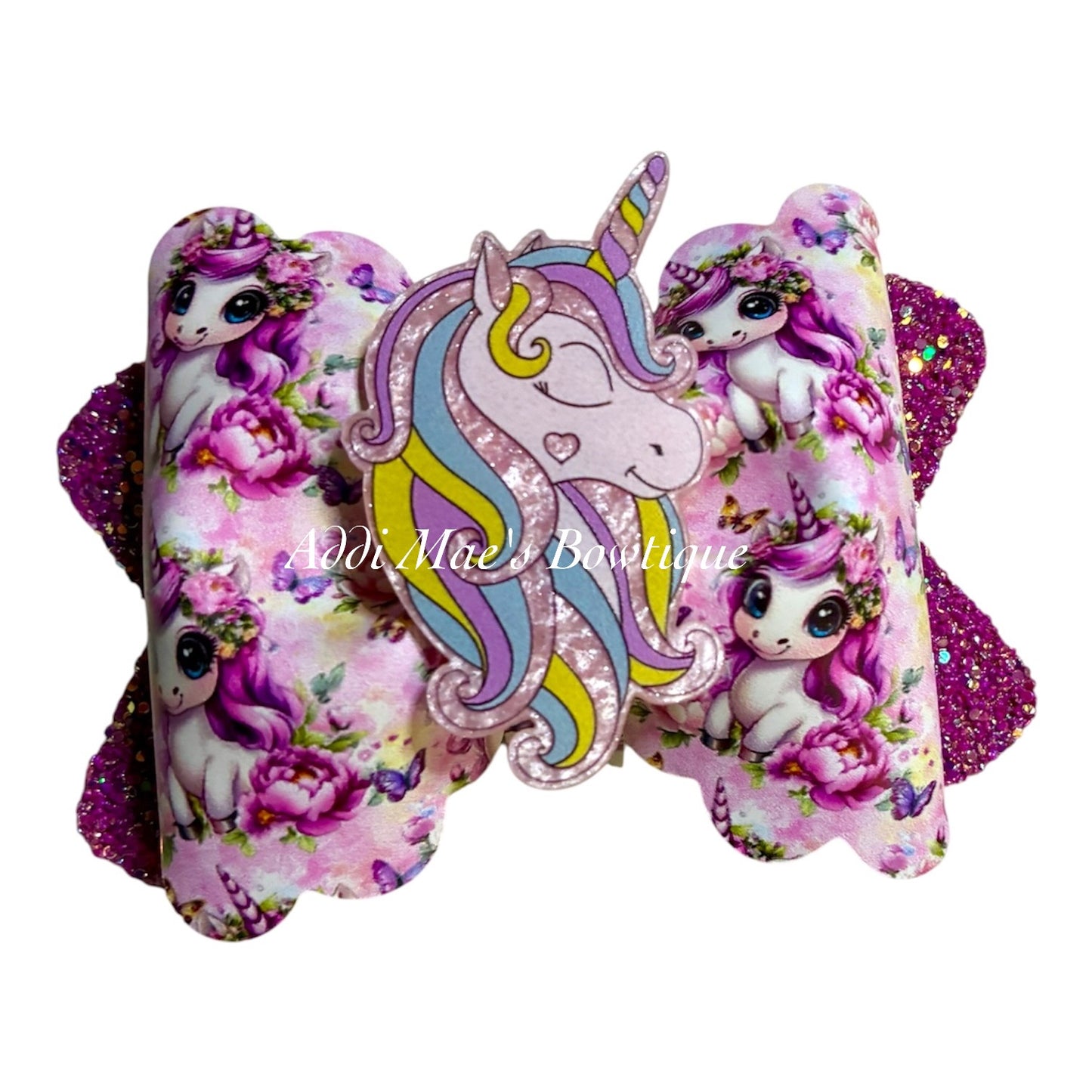 Pretty Purple Pastel Unicorn Bow