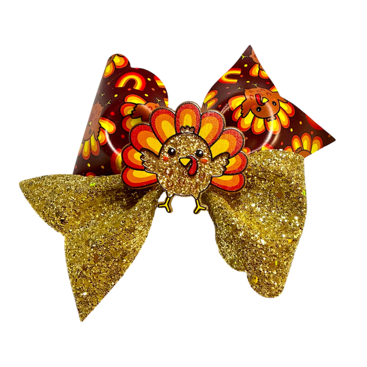 Turkey Thanksgiving Fall Bow