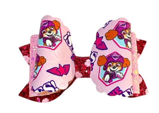 Pink Hero Dog Patrol Bow