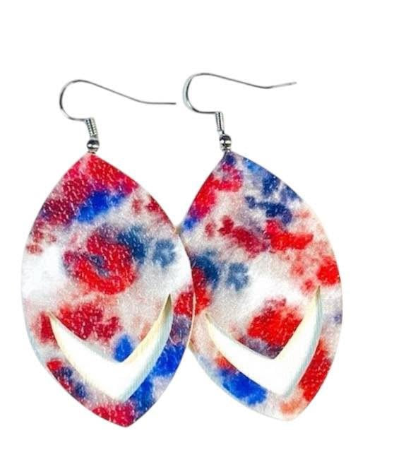 Patriotic Tie Dye Earrings