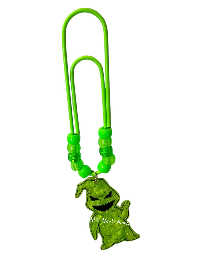 Green Boogie Monster Nightmare Jumbo Paperclip Bookmark