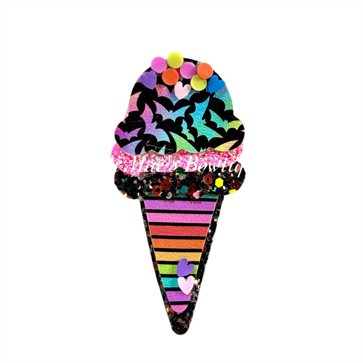Neon Bats Ice Cream  Cone Clip