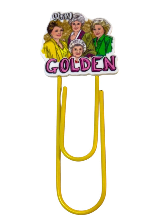 Stay Golden Jumbo Paperclip Bookmark