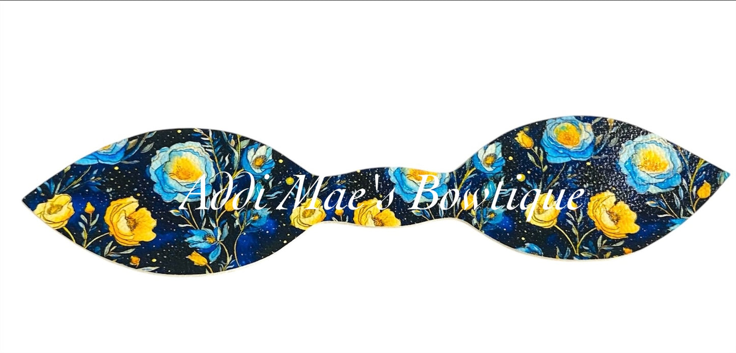 Starry Night Flowers Top Knot Pony / Clip