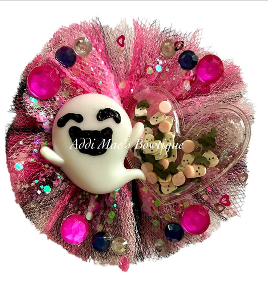 Happy Ghost Tulle Puff Hair Bow