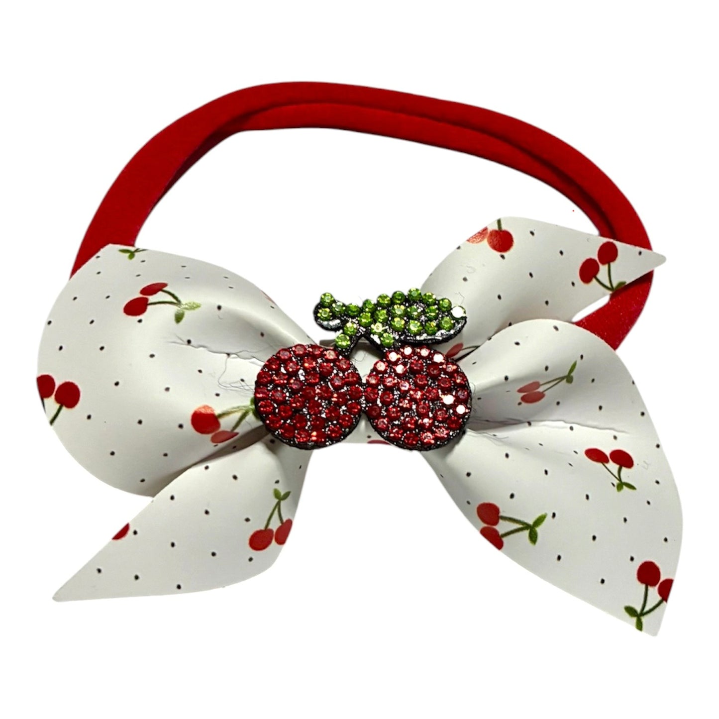 Cherries Bow on Nylon Headband