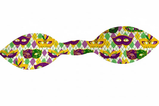 Mardi Gras Masks Argyle Top Knot Pony / Clip