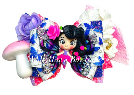 Pink & Purple Butterfly Fairy Bow