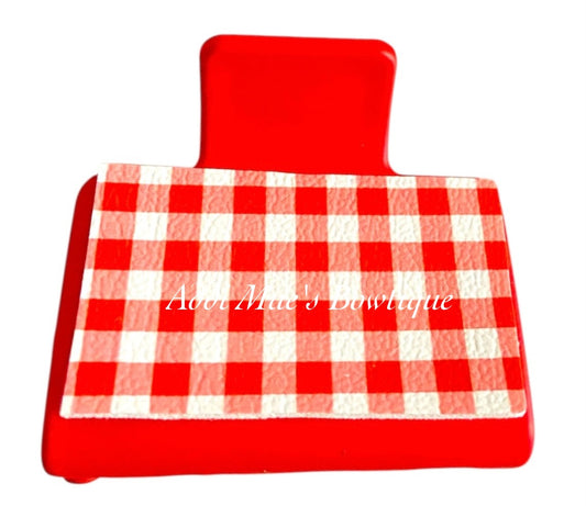 Red Gingham Small Claw Clip