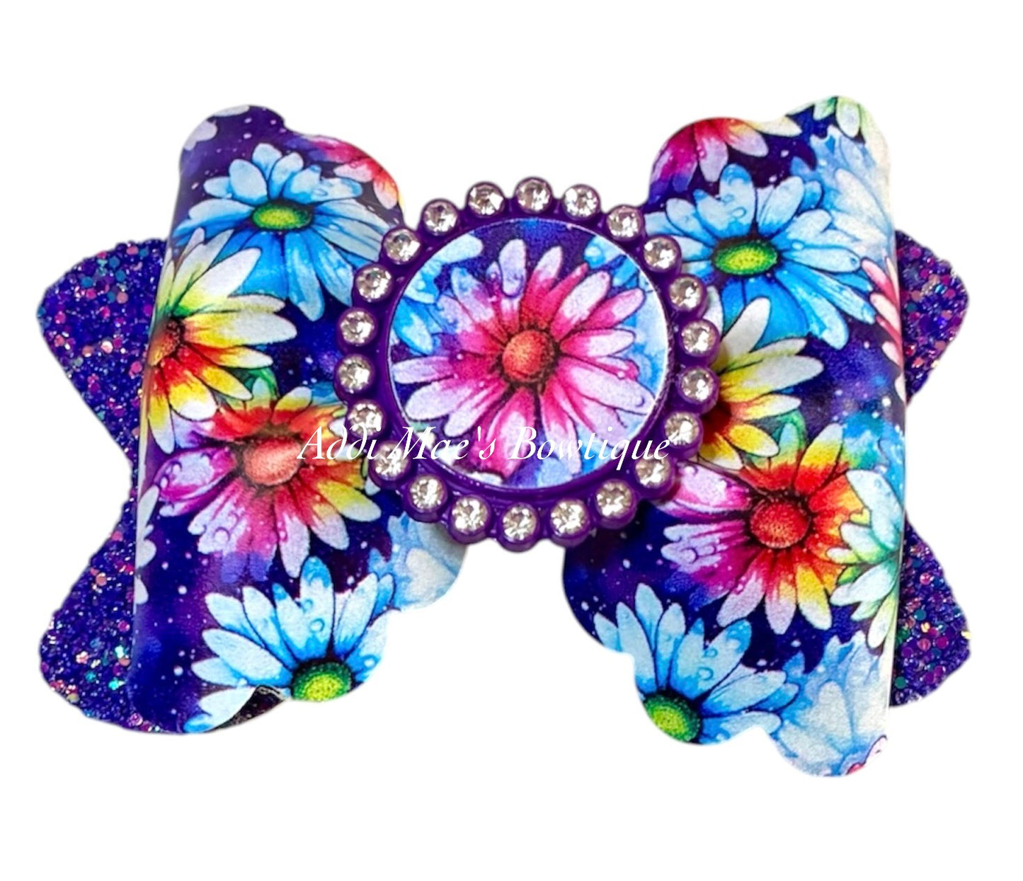 Bright Daisy Flowers Bow