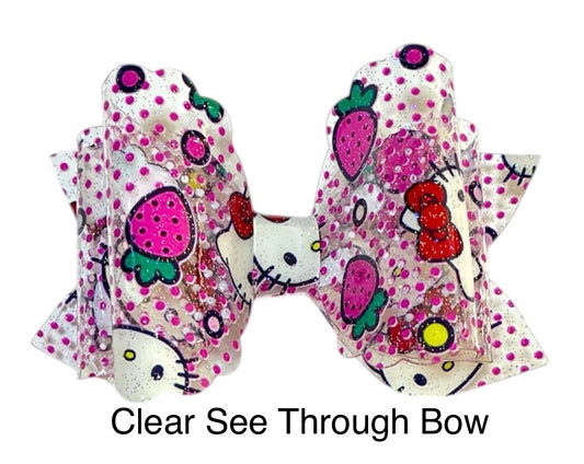 Kitty Strawberry See Through Bow