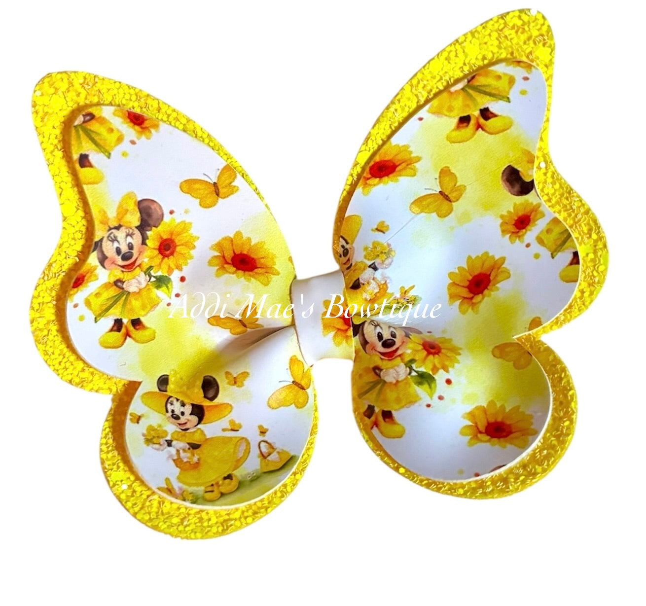 Miss Mouse Yellow Floral Butterfly Bow