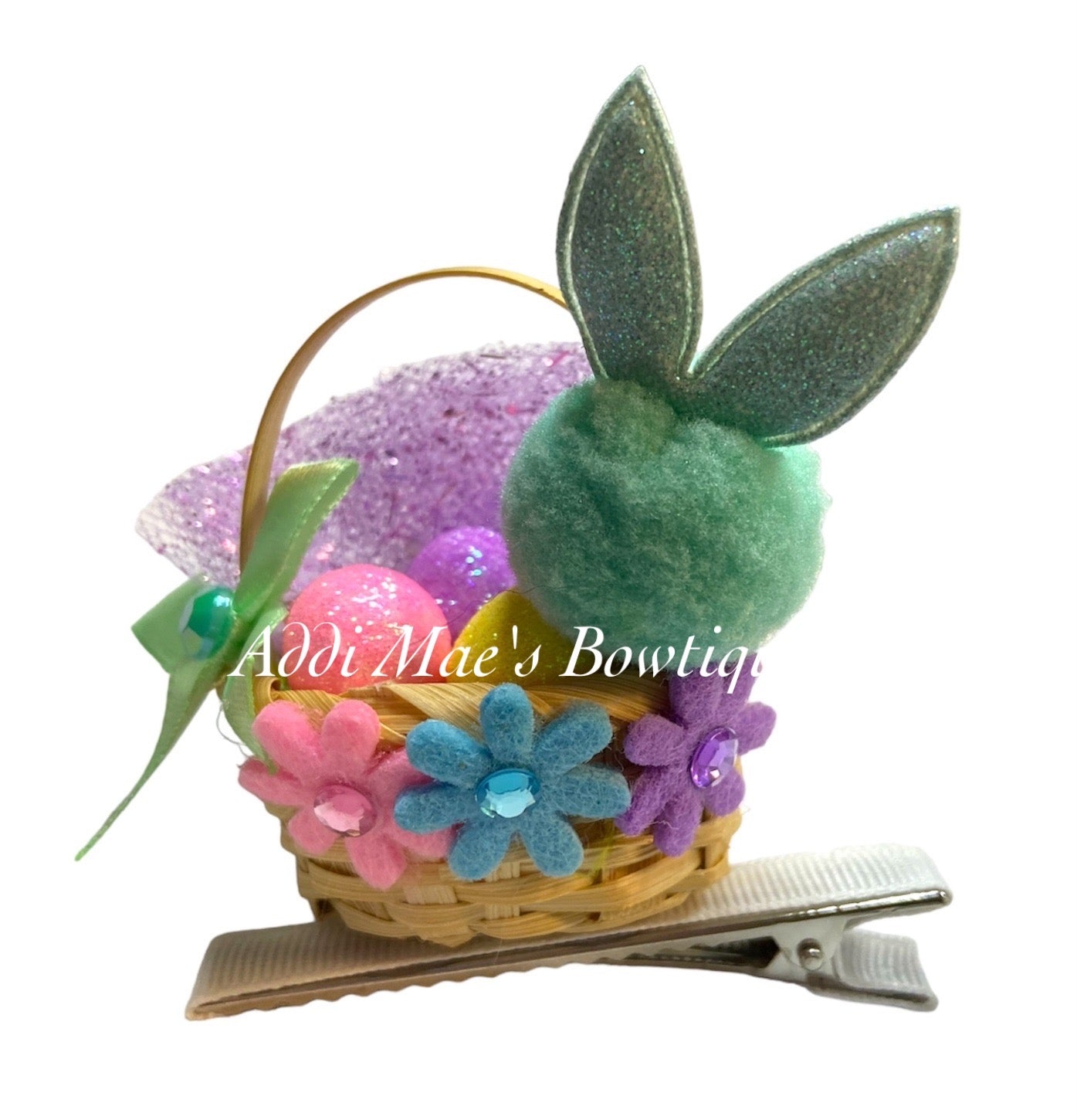 Spring Bunny Easter Eggs Basket  Clip