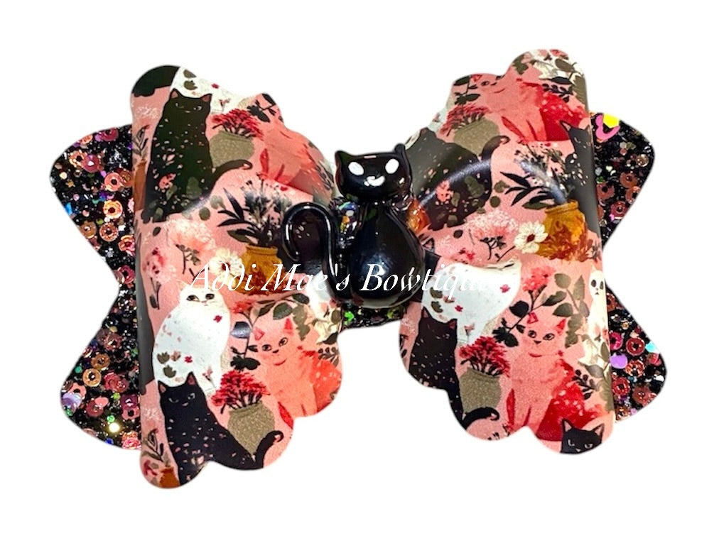Black & White Cats Bow