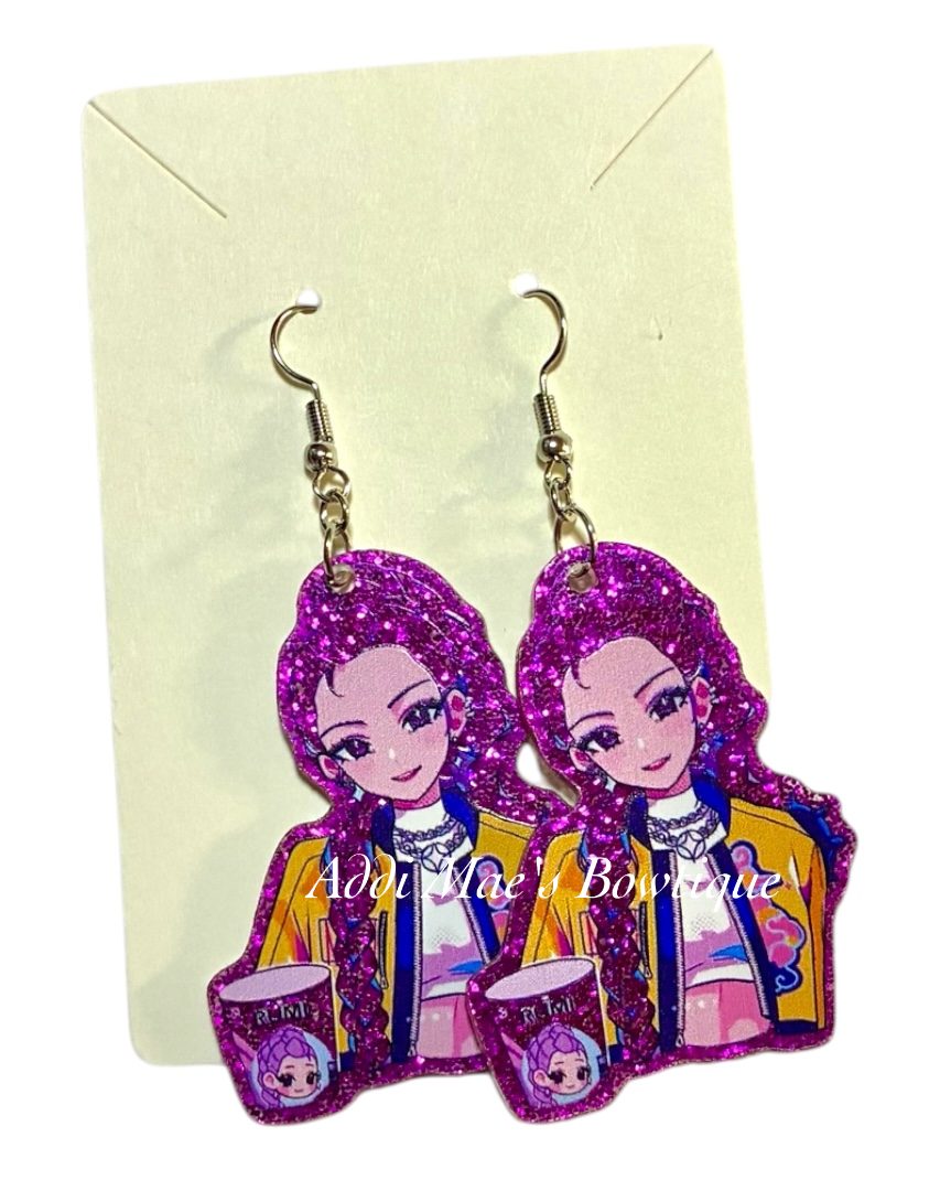 K Pop Demon Hunters Acrylic Dangle Earrings