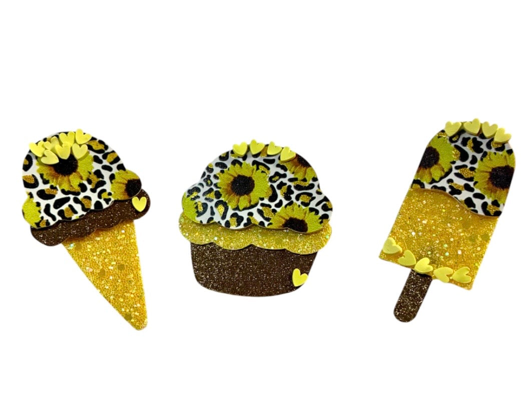 Sunflower Ice Cream Popsicles Clip