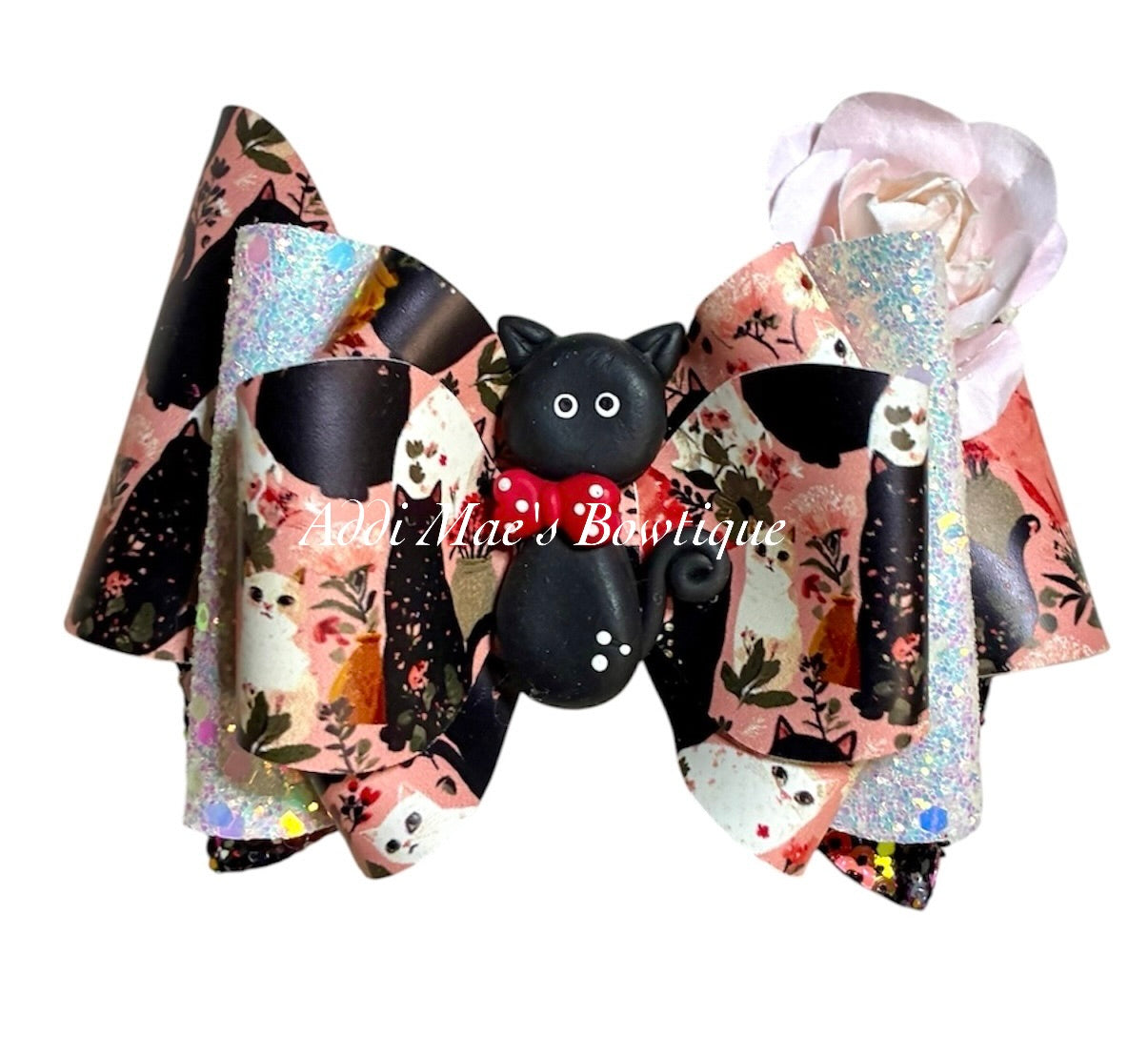 Black & White Cats Bow