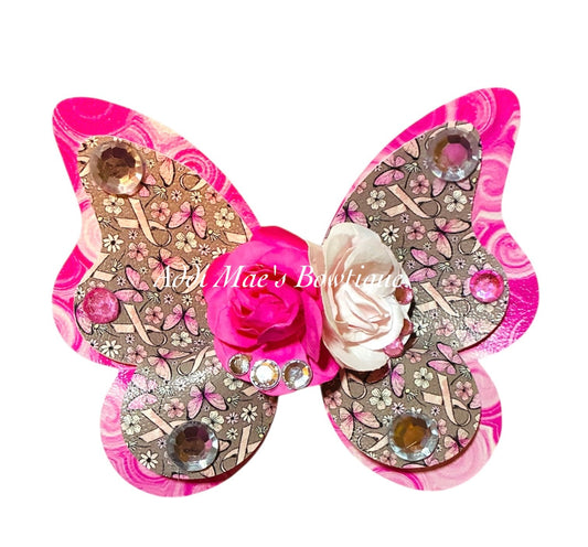 Breast Cancer Awareness Butterflies Butterfly Bow