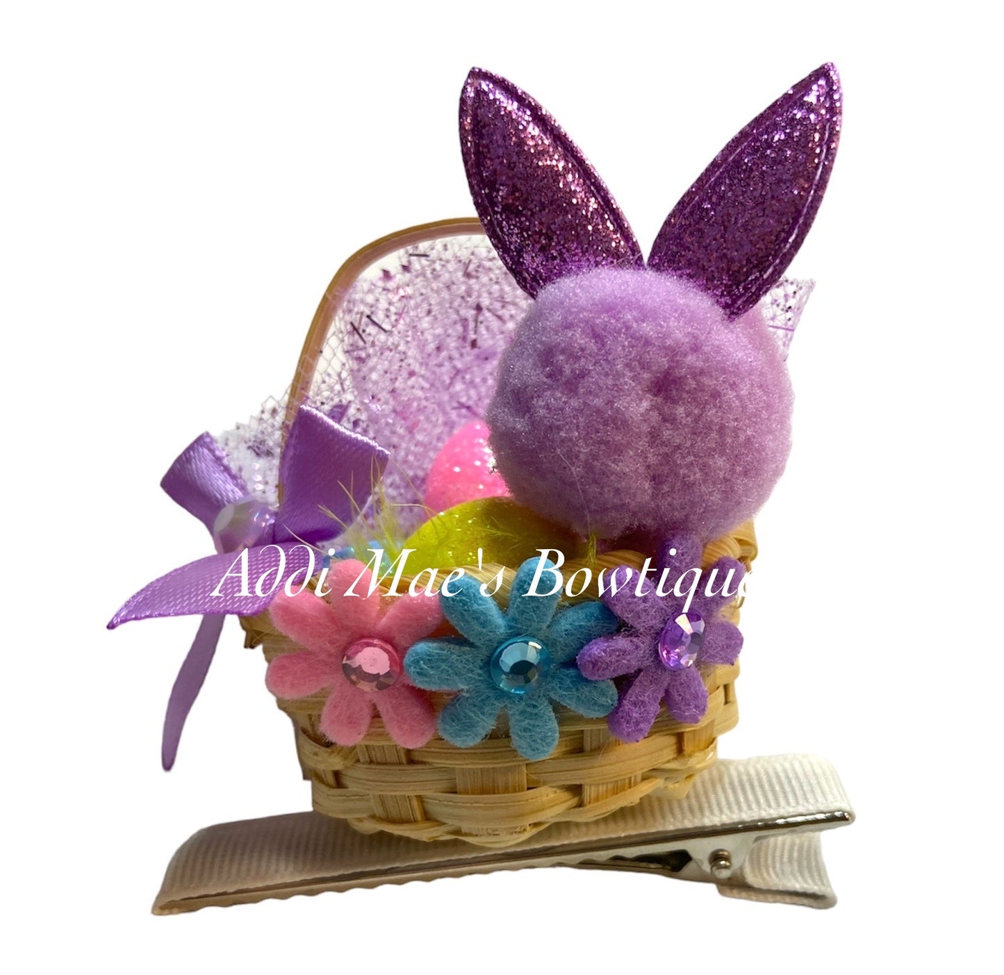 Spring Bunny Easter Eggs Basket  Clip
