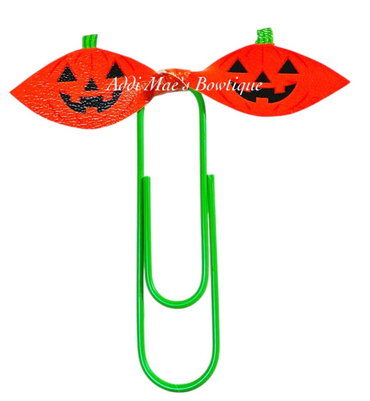 Jack O Lantern Pumpkin Medium Top Knot Jumbo Paperclip Bookmark