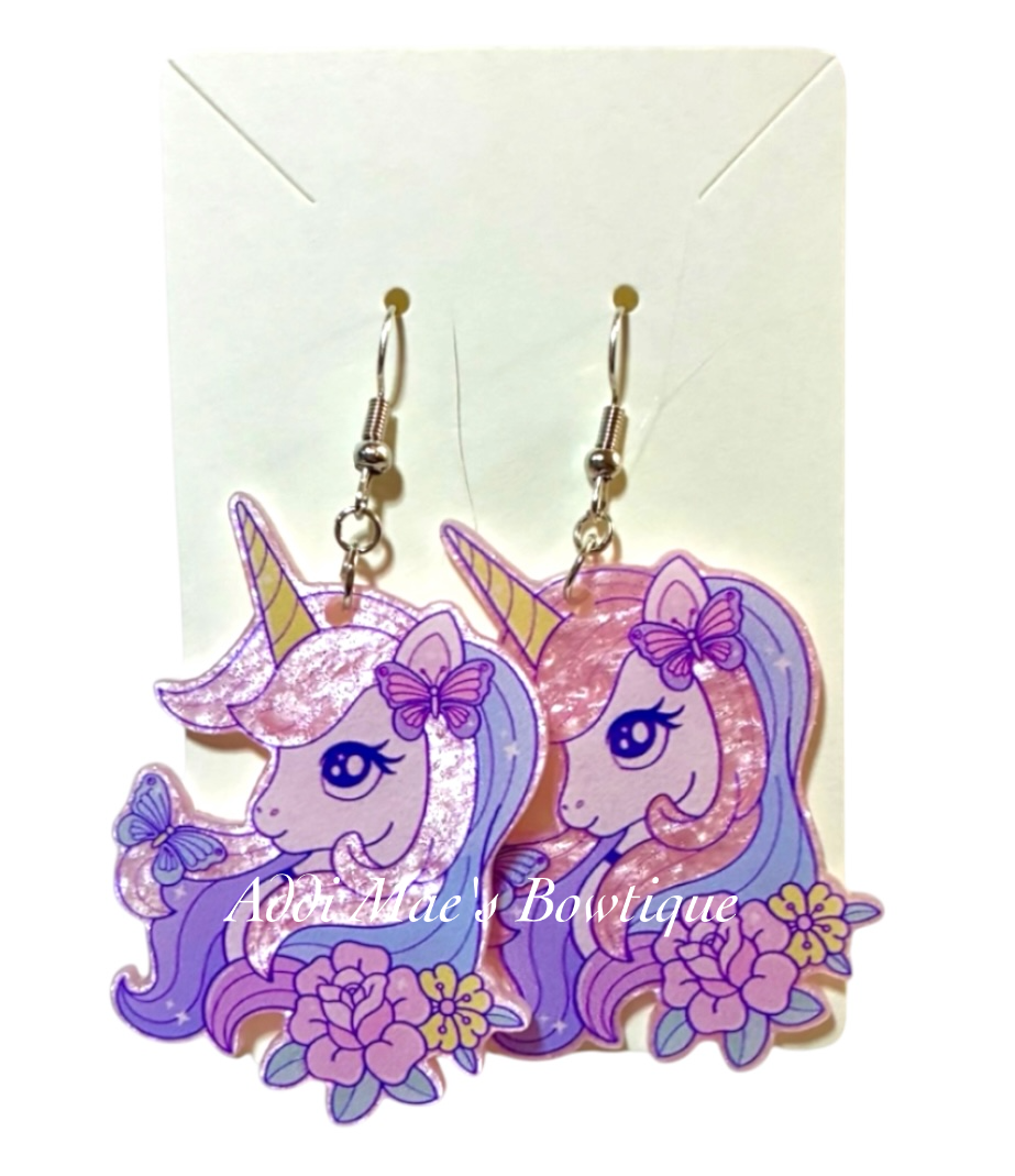 Pretty Unicorn Acrylic Dangle Earrings