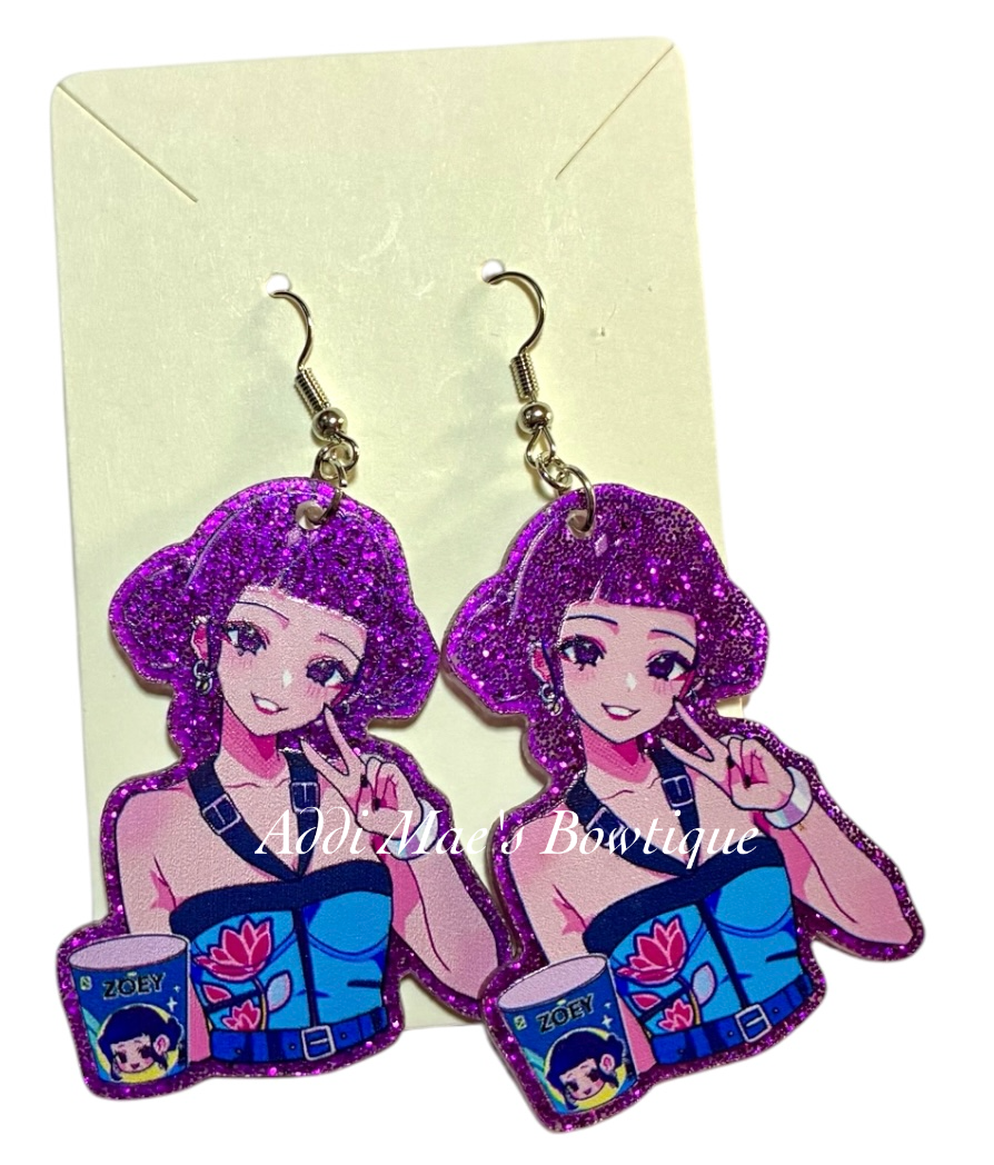 K Pop Demon Hunters Acrylic Dangle Earrings