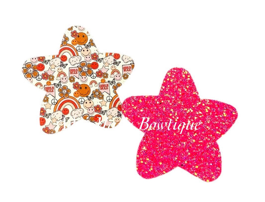 Girls Rule Retro Groovy Star Shaped Snap Clip Set