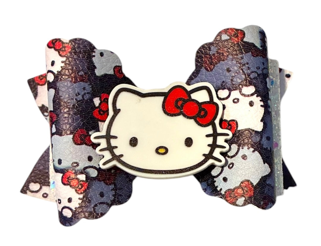 Black and Red  Kitty Bow