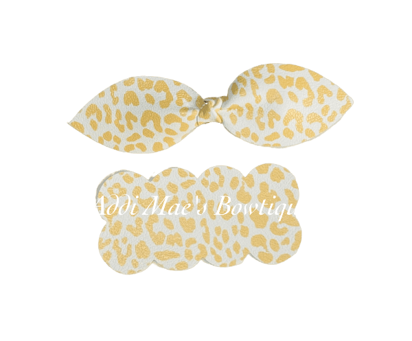 Boho Cheetah Top Knot Clip & 3” Snap  Clip Set