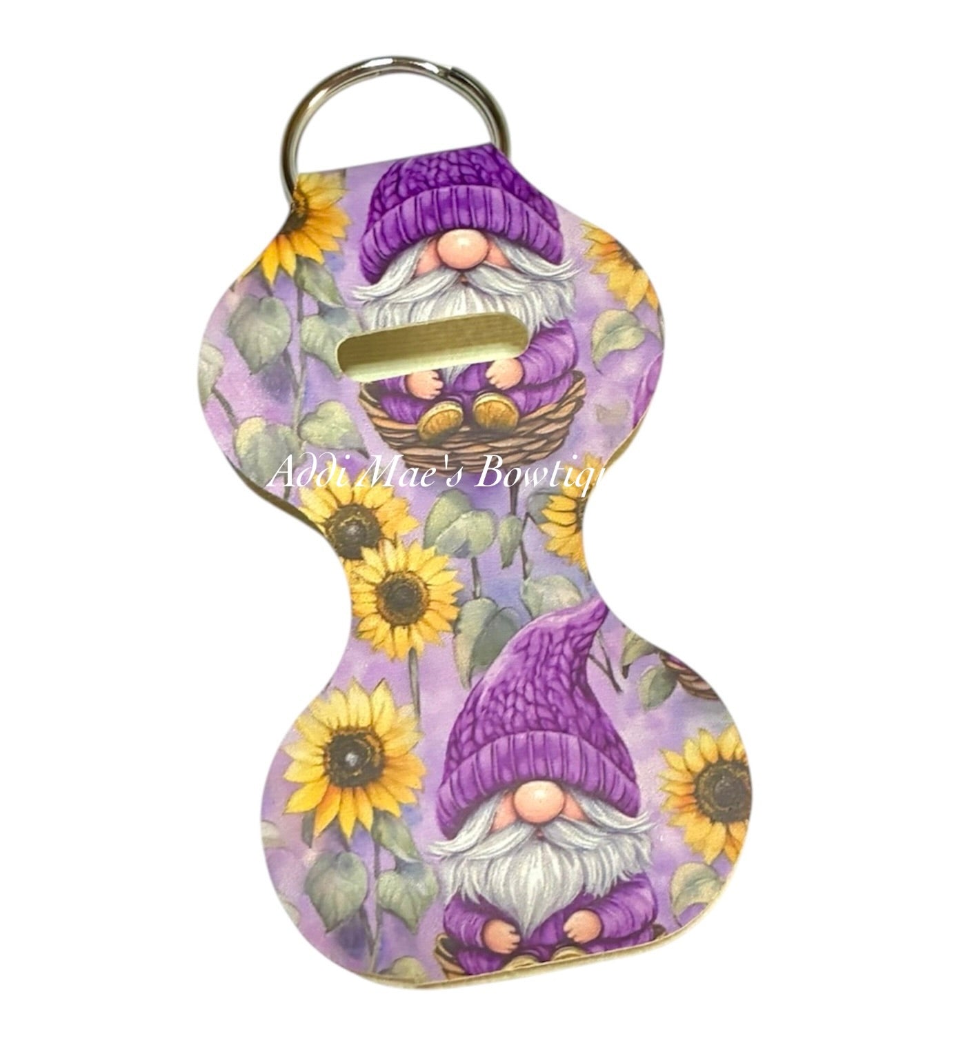 Gnome Sunflower Chapstick Keychain
