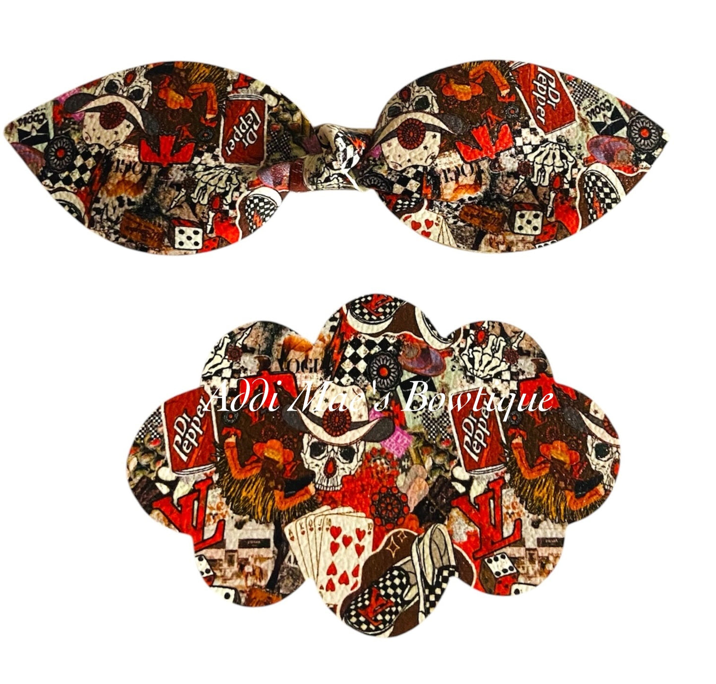 Pop Culture Red Top Knot Clip & 3” Snap  Clip Set