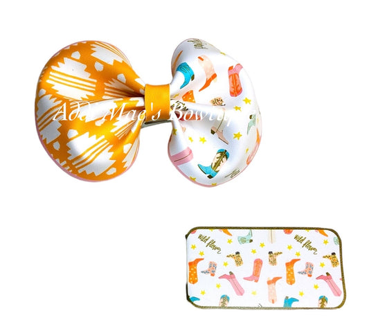 Cowgirl Boots Bow & Snap Clip Set