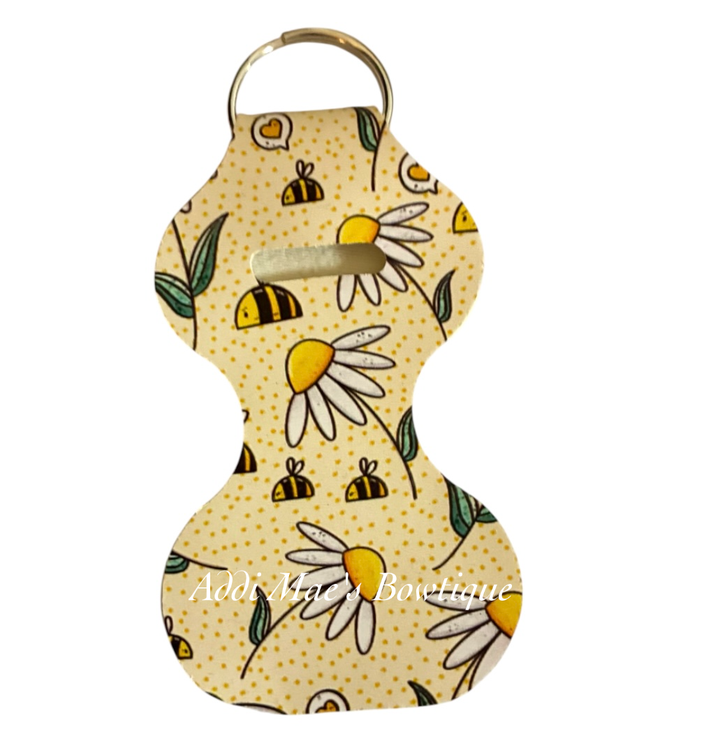 Daisies Bees Chapstick Keychain
