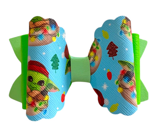 Green Alien Christmas Bow