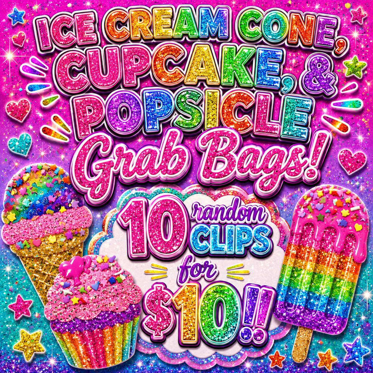 Ice Cream, Cupcake, Popsicle Clip Grab Bag~ Limited Time Sale!!